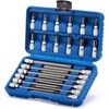 24PCS 3/8" Drive Torx Bit Socket Set Extra Long Star Bit Sockets Cr-V T10-T50