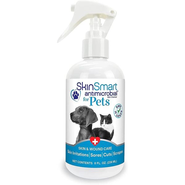 SkinSmart Antimicrobial Skin and Wound Care for Pets, Removes Bacteria