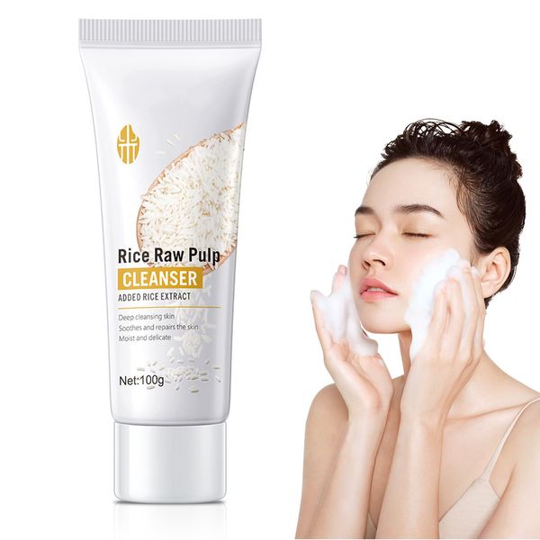 Gentle Facial Cleanser Mit Reis-Extrakt, Anti Pickel Waschgel Gesicht, Gesichtsreiniger Gesichtsreinigungsgel für Eine Intensive, Porentiefe Gesichtsreinigung, Für Alle Hauttypen, 100g