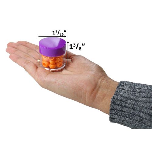 BIN BUDDY 32 Pc. Mini Jar Container Set | Dual Color Lids - White & Assorted | 25 ml & 20 ml Capacity | Ideal for Craft & Personal Care Items | 1-1/8" (2.9 cm) & 1-7/16" (3.7 cm) Diameter