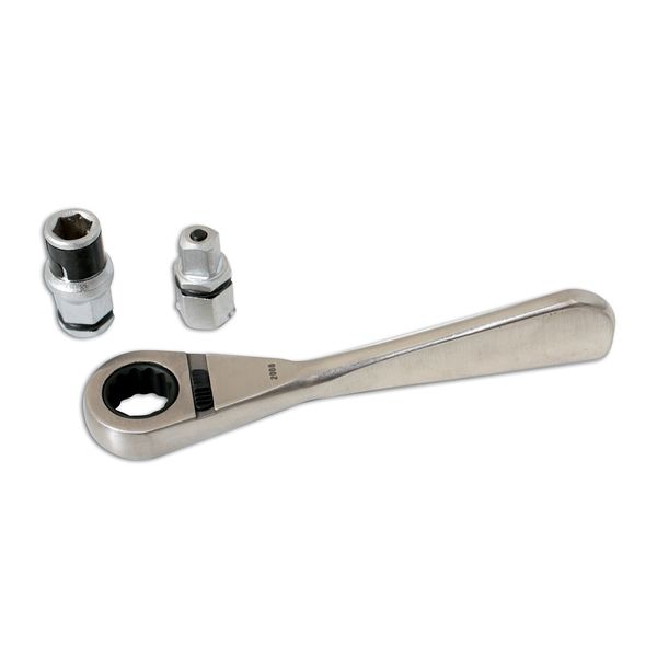 Laser 4002 Go Thru Ratchet with Bit & Socket Adaptor 1/4"D,Chrome