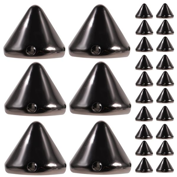 SUPVOX 100pcs 10mm Acrylic Bullet Spike Cone Studs, Beads, Sew On, Glue On, Stick On, DIY Garments, Bags Shoes Embellishment (Black)