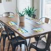 Colourful Beach Huts Retro Glass Placemat Kitchen Table Worktop Saver Protector