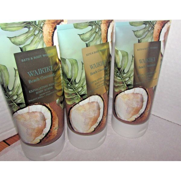 [ 3 ]  6.6 fl oz bath and body works waikiki exfoliating beach body scrub.