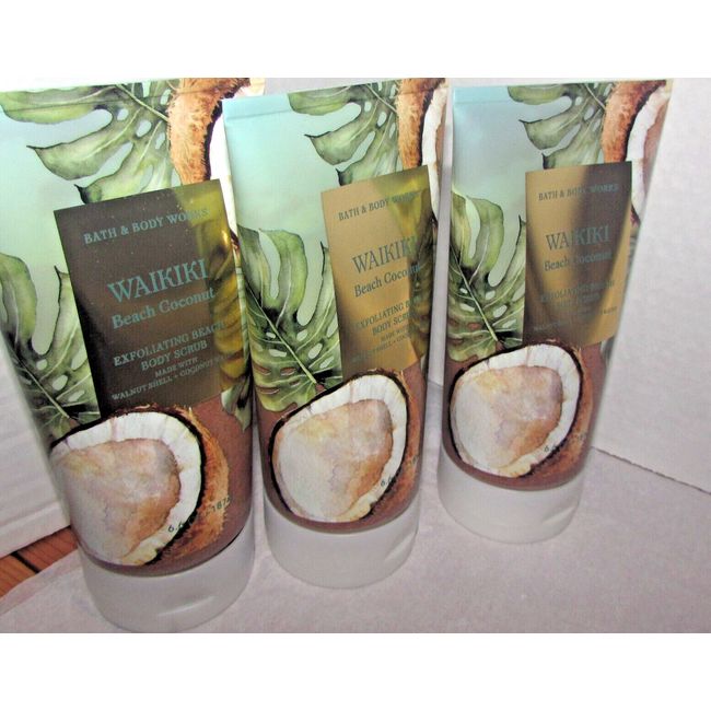 [ 3 ]  6.6 fl oz bath and body works waikiki exfoliating beach body scrub.