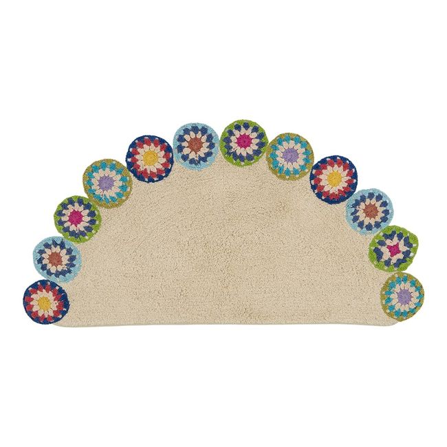 Urban Cocoon Crochet Motif Mat Crochet Corner Mat Half Moon 31.5 x 15.7 inches (80 x 40 cm), CANTL