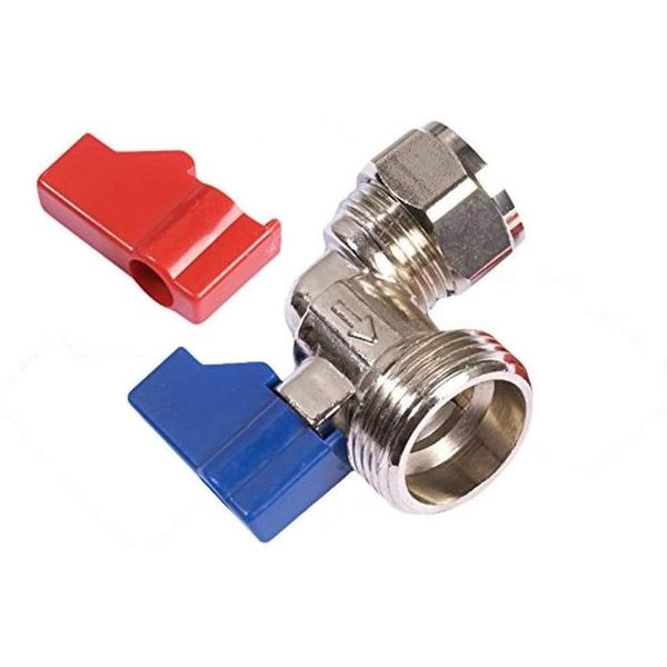 NPH Angle Washing Machine Valve 15mm x 3/4-inch BSP, Silver,