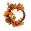 Artificial Autumn Fall Wreath for Front Door or Porch, Pumpkin