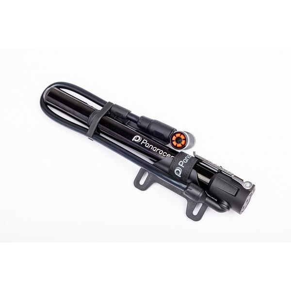 Panaracer BMP-24AEZ-B Bicycle Air Pump, One-Touch Installation, Portable Pump, High Pressure, Air Pressure Gauge, Compatible with Rice/Buddha, Black