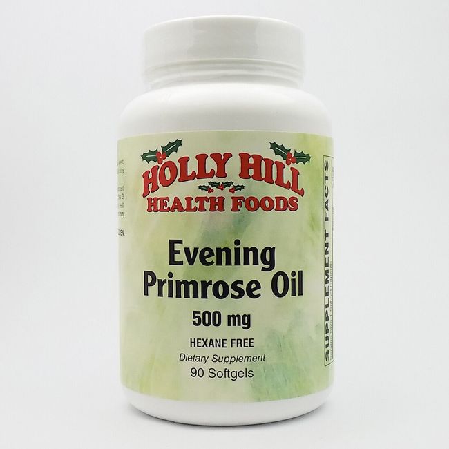 Holly Hill Health Foods, Evening Primrose Oil 500 MG, Hexane Free, 90 Softgels