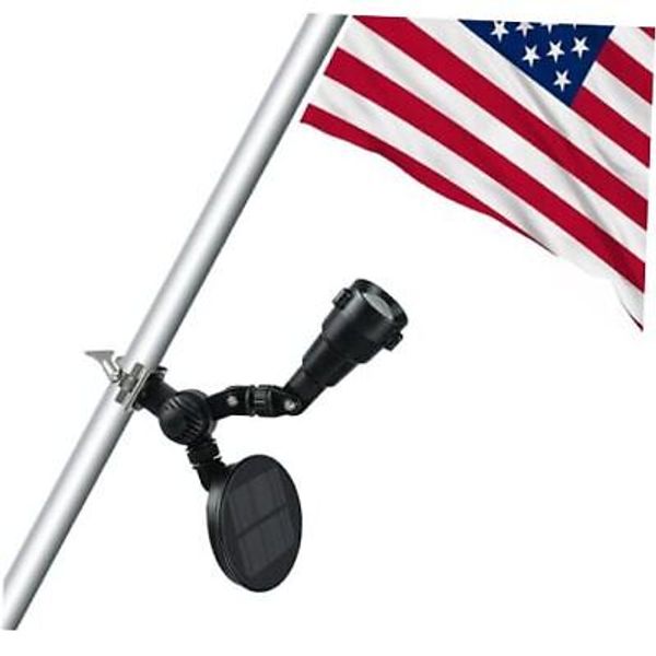 Solar Flag Pole Light, Flag Pole Light Solar Powered, Upgraded 2200 mAh Black