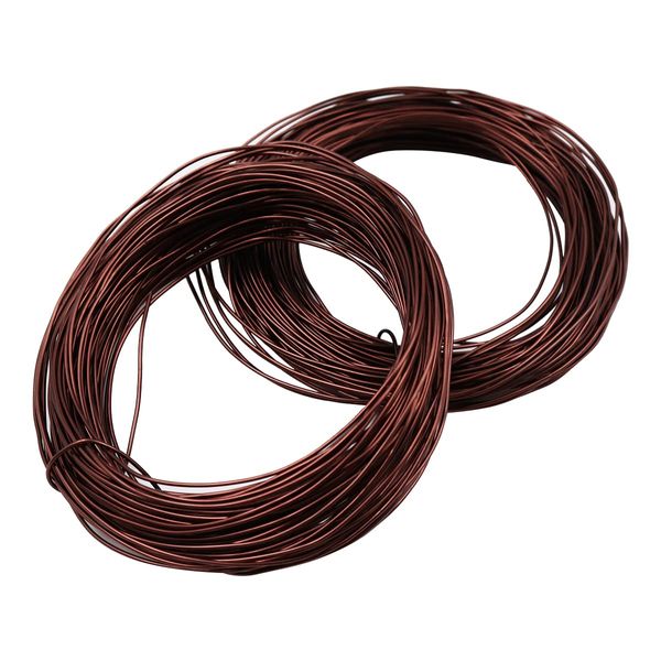 ANCLLO 2pcs X 20M Bonsai Care Tool Tree Training Wire 1.0mm Plant Craft Wire Aluminum Wire Handicraft Weaving, for Holding Bonsai Branches (Each Roll 20M, Brown)