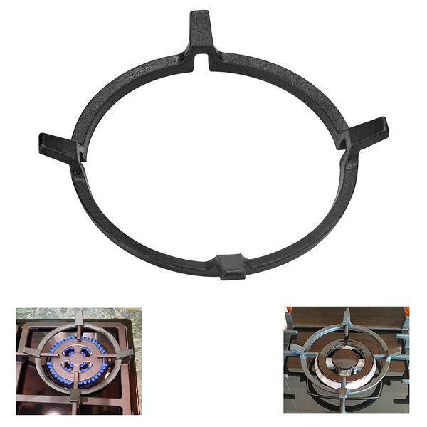 YONGHEX Wok Ring Universal Wok Stand Cast Iron Stove Trivets Support Holder Non Slip Cooktop Range Pan Rack Home Garden Supplies for Kitchen Wok Gas Hob and Cookers 17.7cm Diameter Black