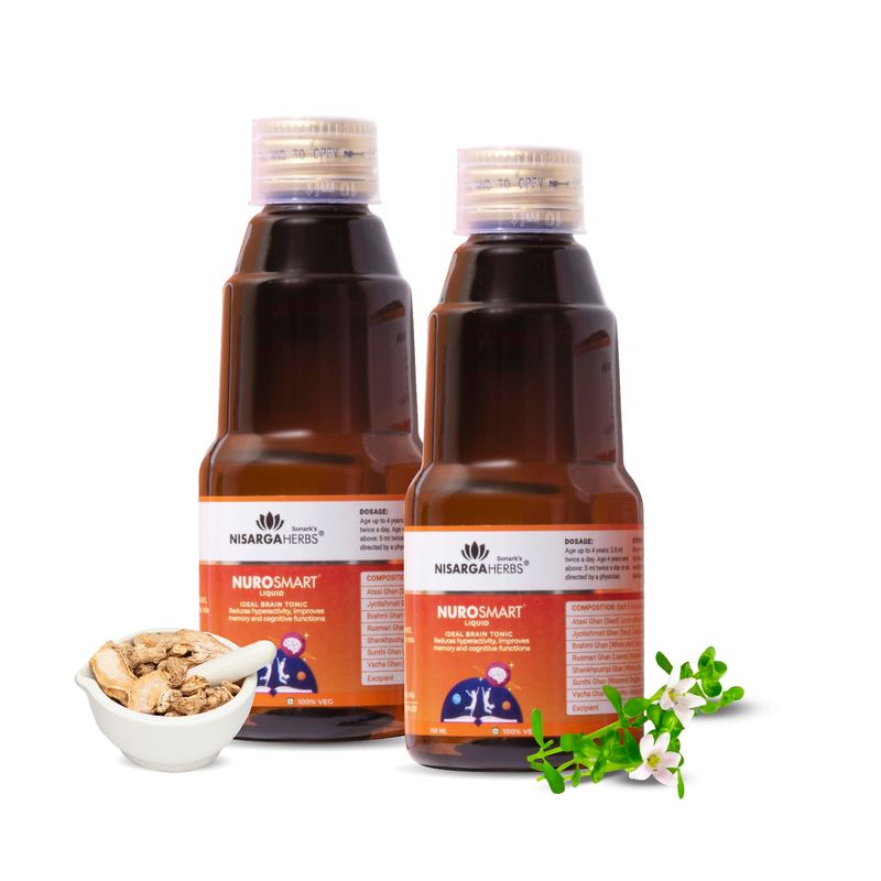 Nisarga Herbs Nurosmart Brain Booster Syrup for Kids (2–12Y) 150ml ...