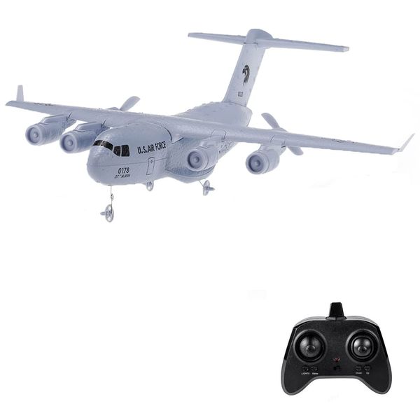 GoolRC C-17 RC Airplane, 2.4GHz 2CH Remote Control Airplane, Military Transport Aircraft with 373mm Wingspan, EPP Foam Fixed-Wing RC Plane, Easy to Fly for Beginners, Kids and Adults