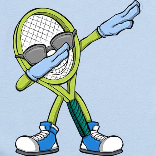 CafePress Tennis Player Dabbing Tennis Racket Tenn Body Suit Unisex Long Sleeve Baby Bodysuit Infant Romper Sky Blue