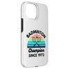 iPhone 15 Badminton Champion Since 1973 Retro Sunset Birthday Case