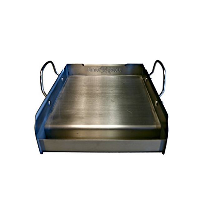 griddle-Q GQ120 100% Stainless Steel Medium-Sized Professional Griddle with  Even Heating Bracing and Removable Handles for Charcoal/Gas Grills