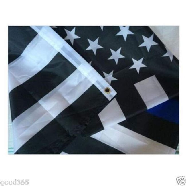 Thin Blue Line American Flag - 12 X 18