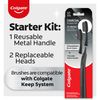 Colgate Keep Charcoal Replaceable Head Toothbrush Starter Kit, 2 Brush Heads