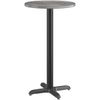 24" Round Gray Laminate Table Top With Base - Bar Height Restaurant Table