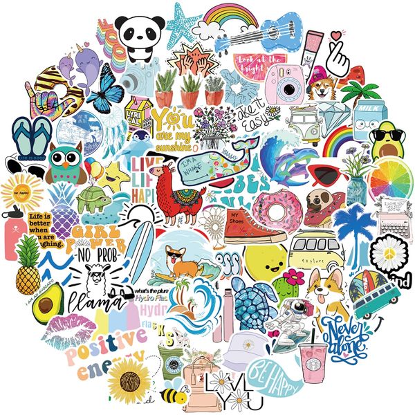 Bekayshad Stickers for Water Bottles, 100 PCS Stickers for Kids Teens Girls Students Classroom Teacher Prizes for Kids Cute Vinyl Waterproof Laptop Stickers for School