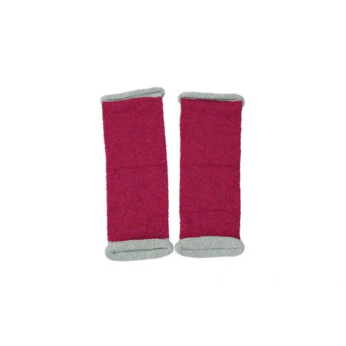 HASEGAWA Silk Wrist Warmer, 2TONE COLOR, Made in Japan, Short, Length 7.9 inches (20 cm), Ankle Warmer, Fingertip Free, No.3 Pink
