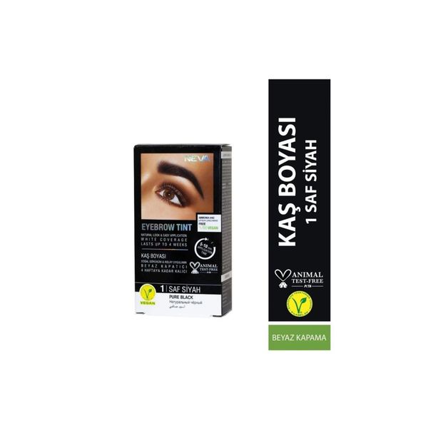 Eyebrow Tint Vegan Kaş Boyası Seti 1 Saf Siyah