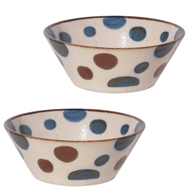 Mino Pottery Mino Ware Southern Wind 135 Bowl, Star, Set of 2, Recessed Bowl M