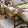 Computer Desk, Side Table, Caster Mini Desk, 27.6 - 35.4 inches (70 - 90 cm), Elevating Side Table, Mini Table, Sofa Side, With Casters, Height Adjustment, Multi-functional, Simple, Bed Table For