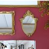 Funly mee 30×23 CM Antique Decorative Wall Mirror Gold Shield Shape (Small)