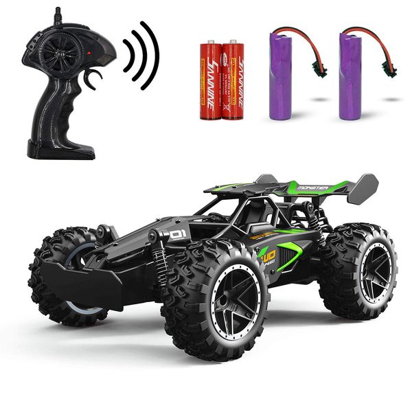 DoDoMagxanadu Remote Control Car, RC Cars for Boys Age 8-12, Toys Cars for Boys Age 4-7, 1:18 2.4Ghz Monster RC Truck Toys for Girls, Off Road RC Crawler Stocking Stuffers for Kids(Black Green)