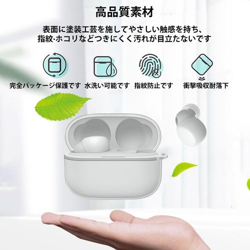 [2023 Improved Model] KANOYO LinkBuds S WF-LS900N Case, Clear, Soft Case, TPU Material, Protective Cover, Waterproof, Dustproof, Shockproof, Mountable, Rechargeable, Includes Carabiner for Sony