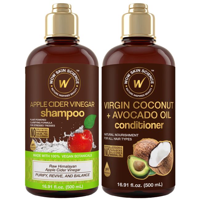 WOW Skin Science Apple Cider Vinegar Shampoo & Conditioner Duo 16.9 oz