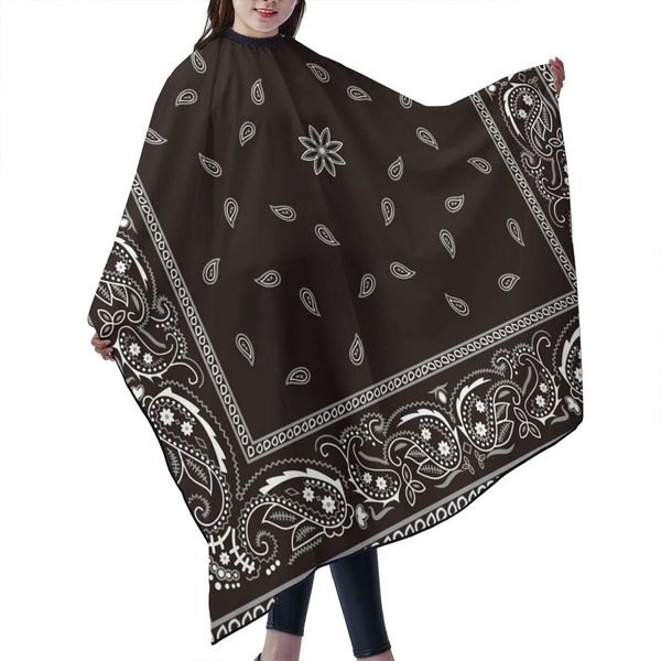 ONE TO PROMISE Bandanas Barber Cape Bandanas Paisley Black and White Hair Cut Salon Cape,Hair Stylist Hairdresser Styling Cape,Waterproof Haircut Apron Cover up for Adults,55"X66"