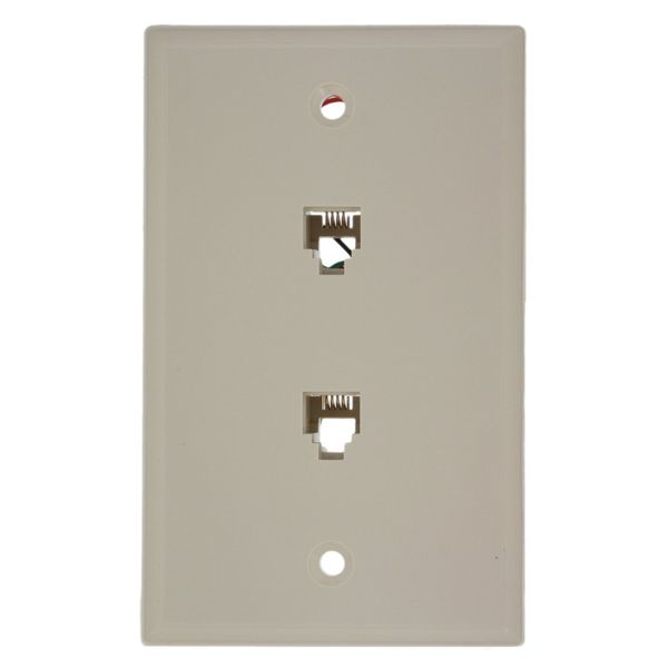 Leviton 40244-T Standard Telephone Wall Jack, Light Almond