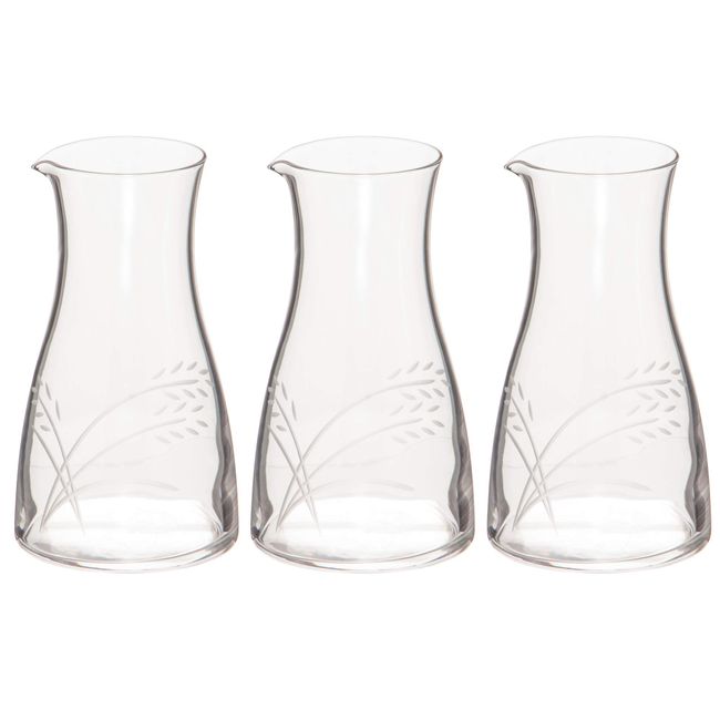 Toyo Sasaki Glass 00247-C674 Tokuri Clear, Approx. 10.1 fl oz (310 ml), Cold Sake Carafe, Pack of 3