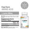 SOLARAY Freeform Llysine 500mg Capsules, 120 CT