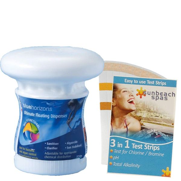Blue Horizons Multifunctional Floating Dispenser 720g with 50 Sunbeach Test Strips
