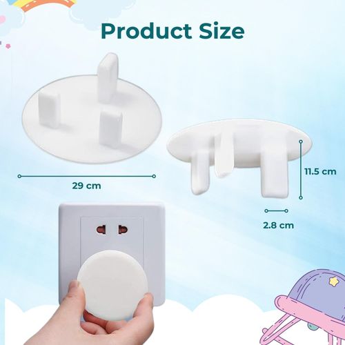 HOMESHOPA Plug Socket Covers UK, 12 Pack White Child Safety Electrical Outlet Socket Protectors, Tight Grip Baby Proofing UK Socket Caps, Perfect for Children Safety at Home and School