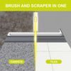 EHOMGUI Floor Squeegee with Bristle, Long Handle, for Cleaning Floors,Rugs