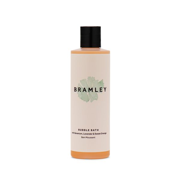 BRAMLEY Bubble Bath, 250ml | Geranium, Lavender & Sweet Orange Essential Oils | Natural Bath Soak | Gently Cleanse & Soften | Vegan Bubble Bath