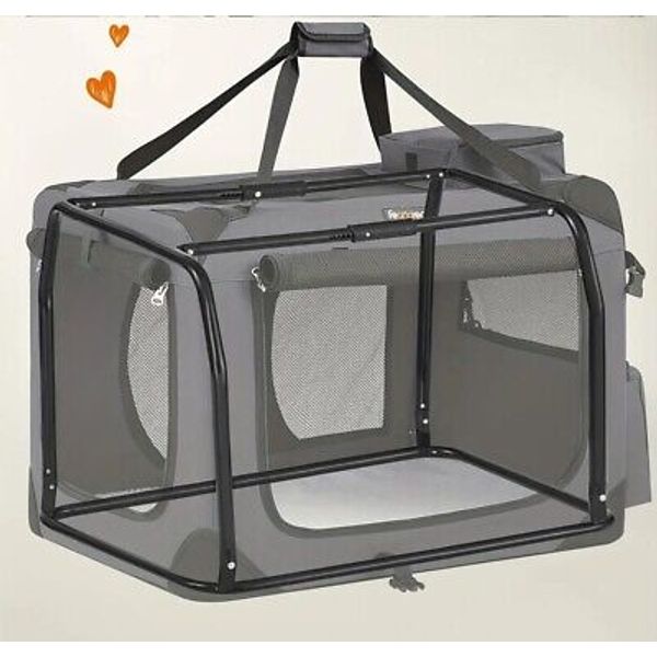 Feandrea 28 Inch Dog Crate for Indoor and Outdoor Use with Safety Zippers Black