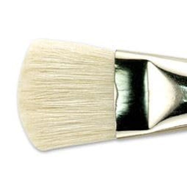 Creative Mark Mural Large Artist Brushes - Natural Hog Bristle Brushes for Acrylic & Watercolor Paint - Filbert # 40