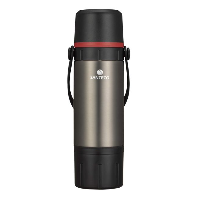 CBJAPAN SANTECO Water Bottle, Black, 22.9 fl oz (650 ml), Cup Included, Vacuum Insulated, Stainless Steel Bottle, Coffee Drip Set, KAFE Bottle