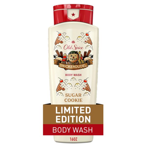 Old Spice Body Wash for Men, Holidudes Limited Edition, 24/7 Holiday Freshness, Lasting Scent and Rich Lather, Stocking Stuffer, Snickerdudel Sugar Cookie Scent, 16 fl oz