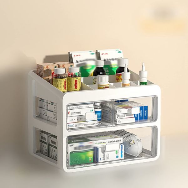 First Aid Kit, Drawer-type, Multi-tier, First Aid Box, Waterproof, Dustproof, Transparent, Multifunctional, Lightweight, Storage Box, Plastic Toolbox, Tool Box, Medicine Container, Tool Holder,