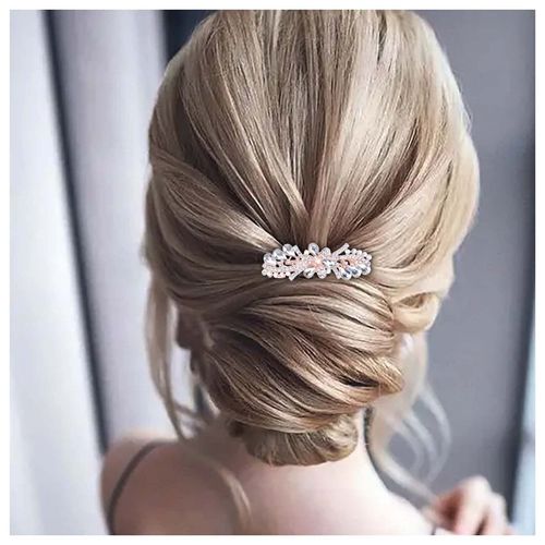 Inilbran Vintage Rhinestone Hair Clip Gold Crystal Hair Clips Vintage Crystal Hair Clips Head Clips Sparkle CZ Hair Clip Decorative Headwear Crystal Wedding Headwear for Women