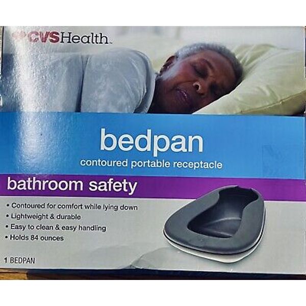 CVS Health Contoured Portable Bedpan Lightweight Durable New Open Box Never Used