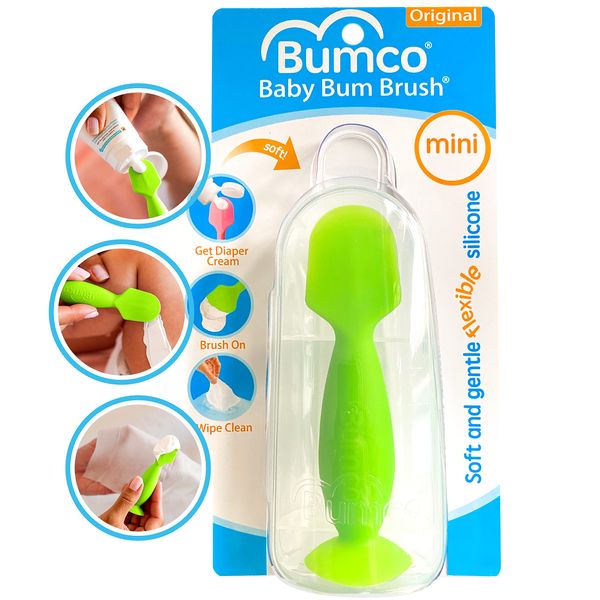 Bumco Diaper Cream Spatula (Mini) - BPA-free Butt Paste Diaper Cream Applicator, Soft & Flexible Diaper Rash Cream Applicator, Butt Spatula Baby, Mom-Invented Diaper Bag Essentials (Green)